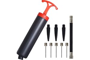 SKOLOO 8" Ball Pump Hand Air Inflator Kit for Soccer,Basketball,Volleyball,Water Polo Ball,Rugby,Exercise Sports Ball,Balloon,Needle,Nozzle,Extension Hose Included