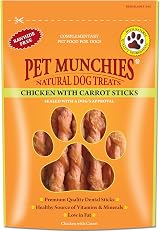 PET MUNCHIES Chicken with Carrot Sticks Dog Treats 8 x 80g Low Fat Dental Chews view 1