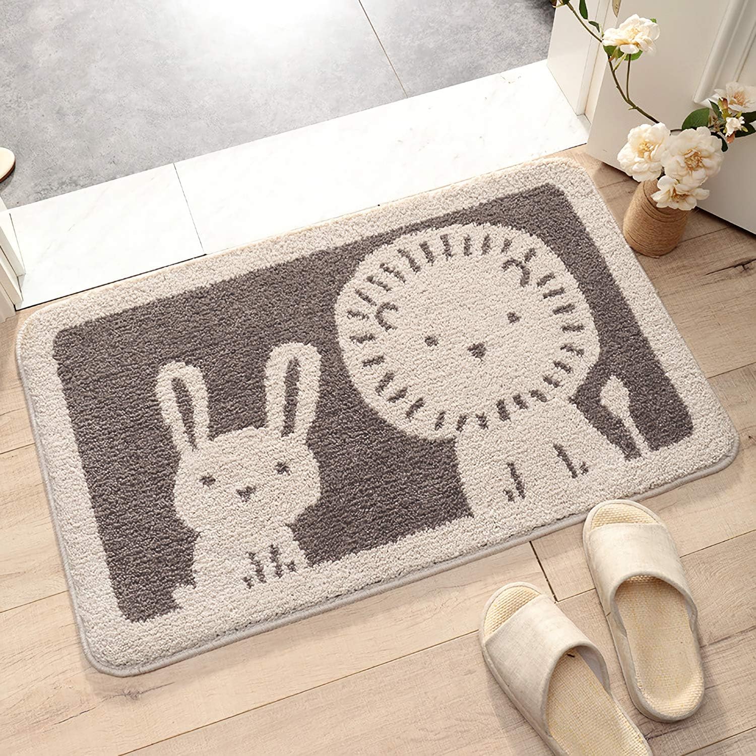 Cute Bath Rug Non Slip Soft Microfibers 15.7 x 23.6 Shaggy Bath Mat for Bathroom Rug