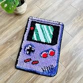 Purple Games Console Tufted Rug Funny Childhood Memories Rug Cute Flocking Carpet Floor Pad Anti Slip Doormat Aesthetic Home