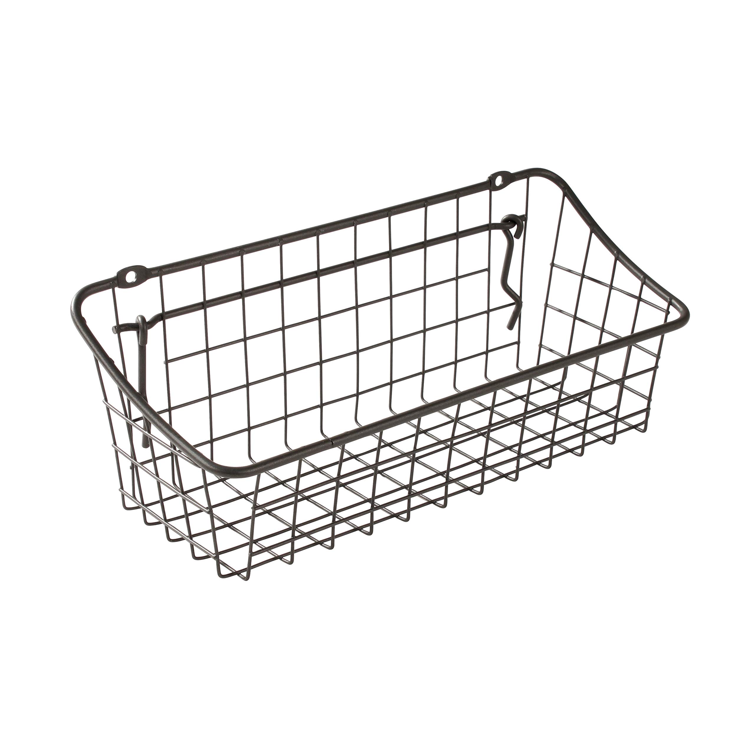 Spectrum Diversified Pegboard & Wall Mount Basket, 11 x 4 x 4 inches, Industrial Grey