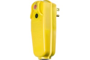 Tower Manufacturing 30434010 Auto-Reset 15 AMP Right Angle GFCI Plug, Yellow