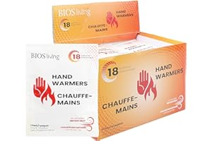 BIOS Living Hand Warmers, 40-Pack, Up to 18 Hours Heat: 40-70°C, Individually Wrapped, Air Activated, for Cold Weather Activi