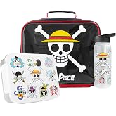Get Trend One Piece Insulated Lunch Bag 3Pc Set with Reusable Bento Box and 21.6 fl oz BPA-Free Water Bottle with Straw, Lightweight Kids Lunch Box, Anime Gifts for Boys (Multi One Piece)