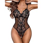 Avidlove Sexy Lingerie for Women One Piece Lingerie Deep V Teddy Babydoll Sexy Lace Bodysuit