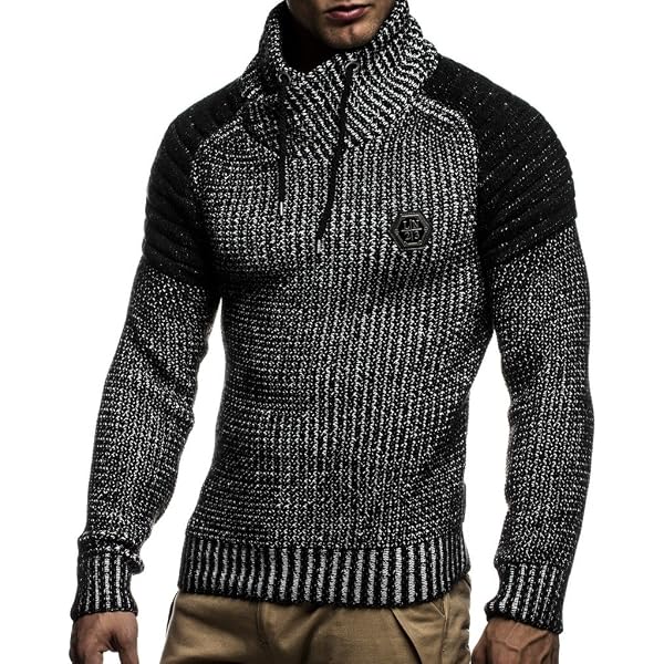 Leif Nelson Herren Pullover Slim Fit – Bequemer Rundhals-Sweater Aus Baumwolle Für Herbst & Winter