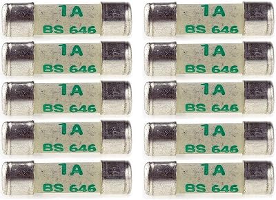 Nartel 1 Amp Shaver Fuse BS646 20x5mm Mini Fuse 10 Pack
