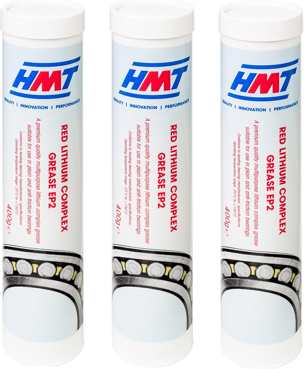 HMT HMTRLCEP2 Red Lithium Complex Grease EP2400g Cartridge x 3 Tubes