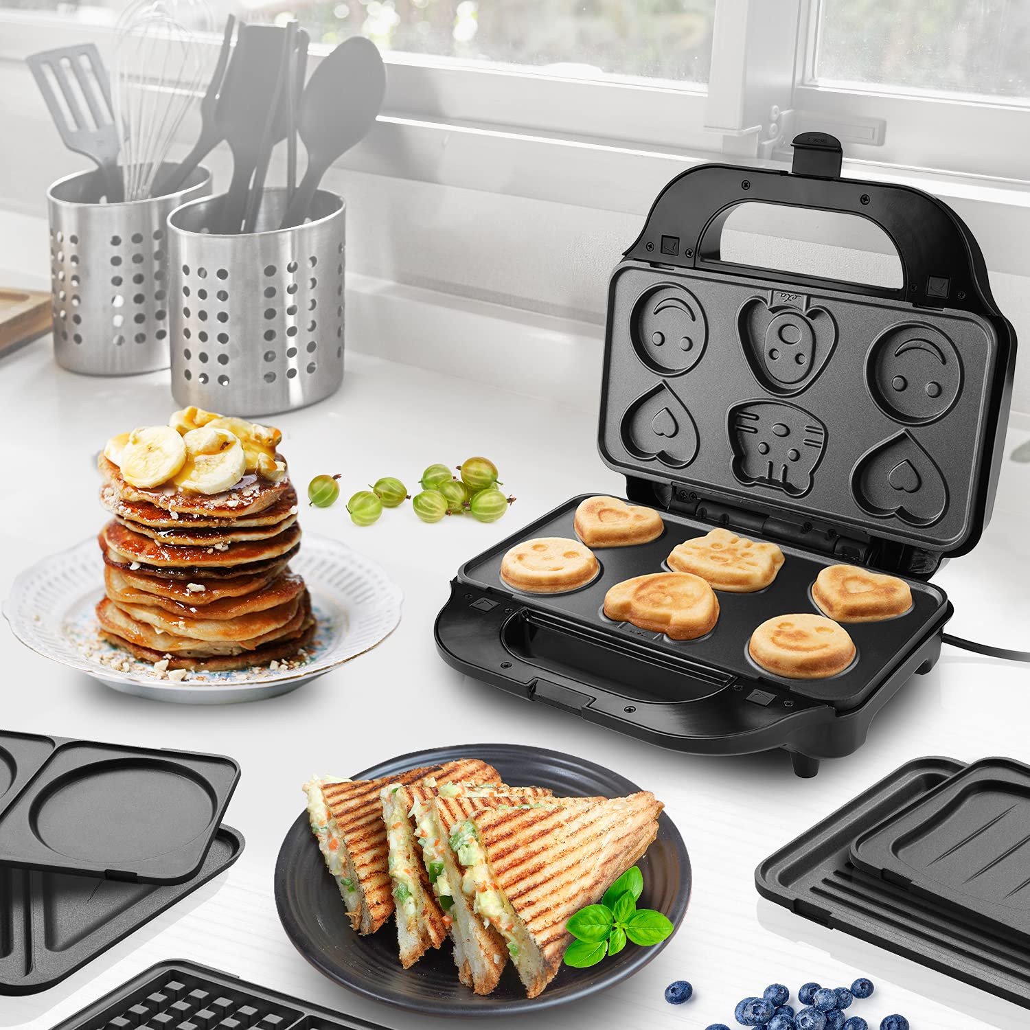 ETA Sandwichmaker 6 in 1 I Sorento Plus I Antihaftbeschichtung für leichte Reinigung ohne Anbrennen I 900 Watt I Waffeleisen, Grill und vieles mehr 3