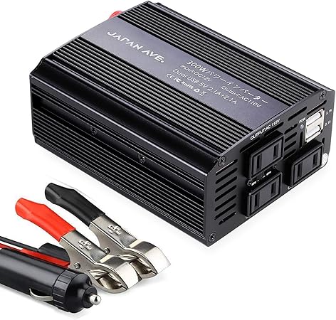 Amazon Japan Ave 300w パワー インバーター 急速充電 Dc12vを100vへ変換 シガーソケット 車載充電器 Ac電源 3 Usbポート 2 保護機能搭載 50hz 60hz切替可能 12v 車対応 Ja702 メーカー1年保証 インバーター コンバーター 車 バイク