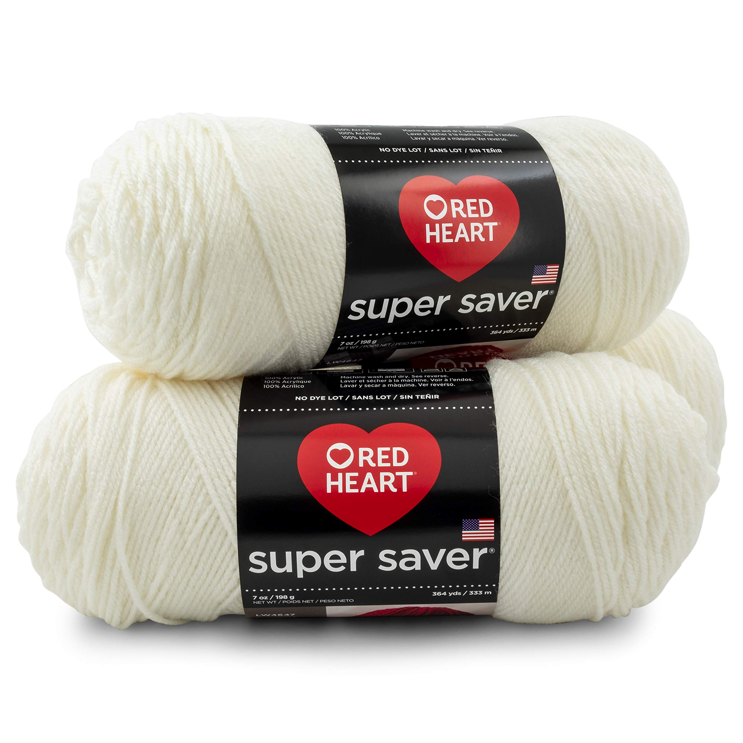 RED HEART Super Saver 3-Pack Yarn, Soft White 3 Pack