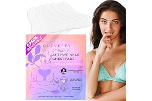 Cleverfy Silicone Chest Anti Wrinkle Patches for Décolleté - 6-Pack of T-Shape Reusable Wrinkle Pads