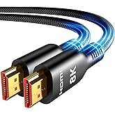 Highwings Long HDMI Cable 20 FT, 10K 8K Ultra HD High Speed 2.1 HDMI 48Gbps | Braided HDMI Cord-4K@120Hz 8K@60Hz, DTS:X, HDCP 2.2&amp;2.3,eARC, HDR 10 Compatible with DVD Player/PS5/HDTV/Blu-ray