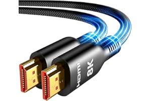 Highwings Long HDMI Cable 20 FT, 10K 8K 4K Ultra HD High Speed 2.1 HDMI Cable 48Gbps Braided Cord-4K@120Hz 8K@60Hz, DTS:X, HDCP 2.2&2.3, Dynamic HDR 10 Compatible with Roku TV/PS5/HDTV/Blu-ray
