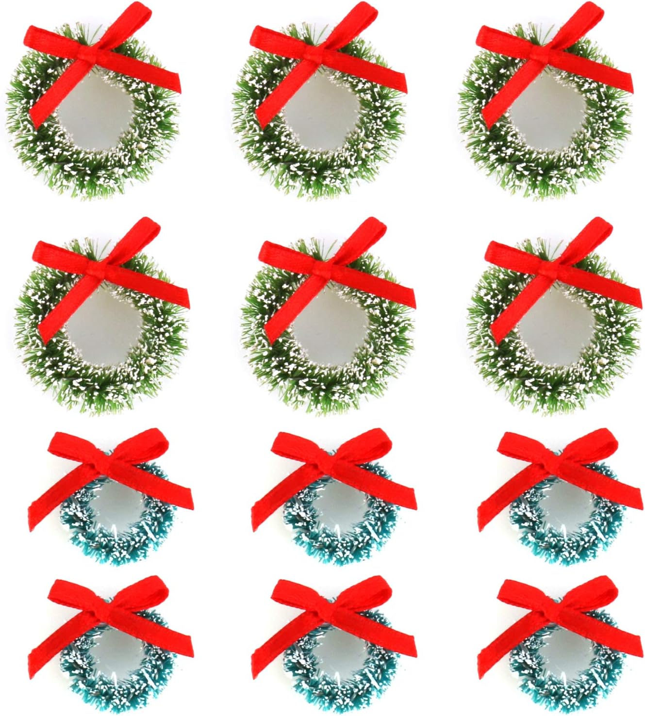 Amazon Com Vesil Mini Christmas Wreaths Decorations 12 Pcs Home Kitchen