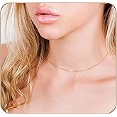 Tooliks Box Chain Choker Necklace – Gold Filled or Sterling Silver, Delicate Minimalist Layering Jewelry, size choice inside