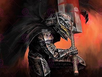 picture Sporting A Giant Anime Sword manga anime berserk guts giant sword helmet 18x24 plakat poster art print lv10032