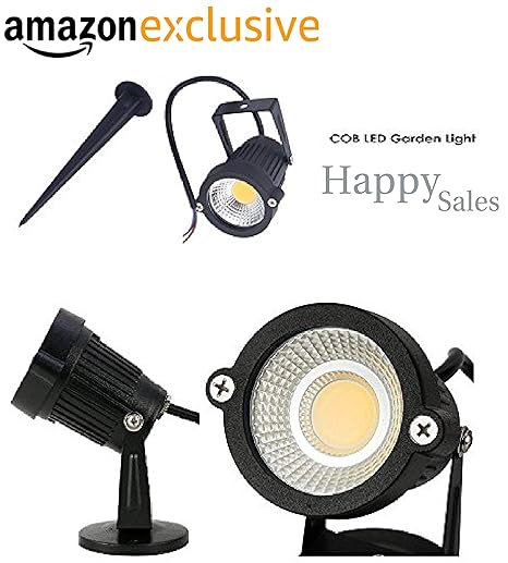 Happy Selling Outdoor LED Garden Light with Black Aluminium Body (White, 5 w)