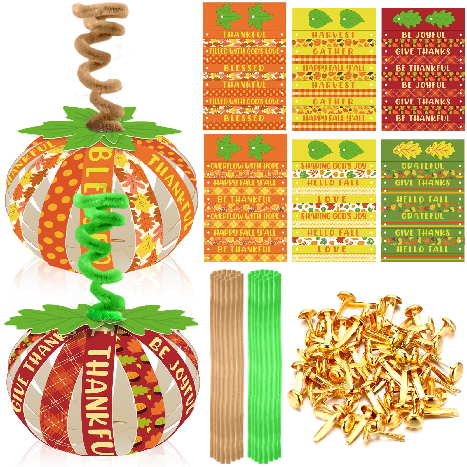 Photo 1 of Mooliwe 30 Set Fall Pumpkin Crafts Bulk Religious Christian Craft Kit DIY Autumn Paper Fall Tree Ornaments for Thanksgiving Halloween Home School Office Decorations Supplies(Classic)