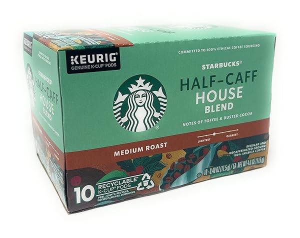 STARBUCKS HALF CAFF – 10CT K-CUP