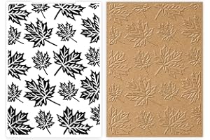 KINBOM Embossing Folder, 5.8x4 Inch Plastic Embossing Folders for Card Making, Embossing Machine Template for Scrapbook Paper Craft Album Stamps DIY Décor (Maple Leaf Style)