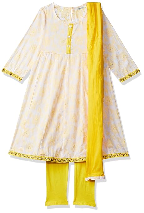Girls' A-Line Regular Fit Salwar Suit Set (400017785356)