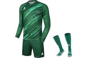 KELME Soccer Goalkeeper Jersey Pro Set Uniform - Padded Goalkeeper Shirt Shorts Socks - Men's Goalie Jersey Adults Kids