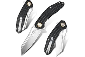 FORESAIL Folding Pocket Knife, 3.54" DC53 Steel Blade,4.65" G10 Handle, Liner Lock, Reversible Pocket Clip for Everyday Carry, Outdoor Activities. (Gray Stonewashed Blade)