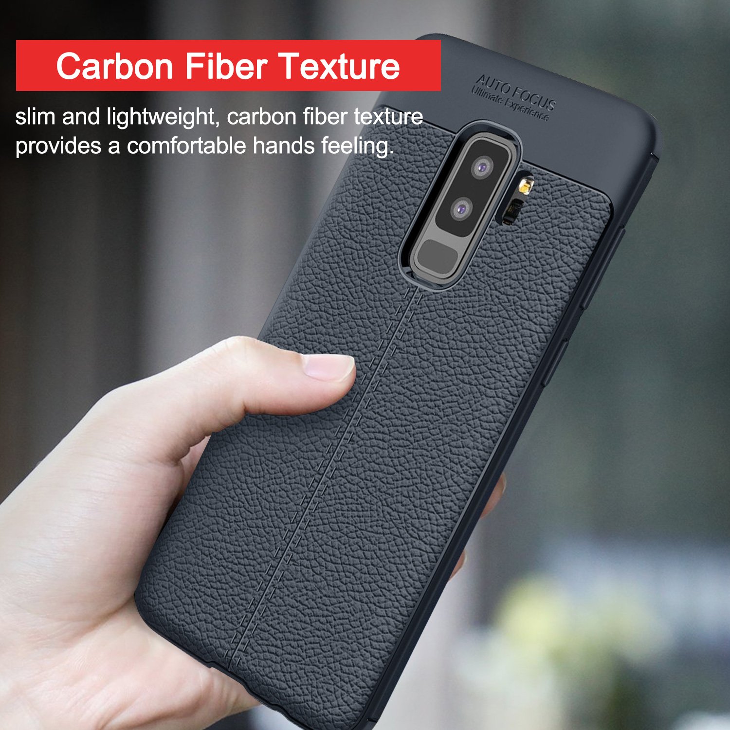 Samsung Galaxy S9 Soft Case, PRODELI Ultra Slim Flexible Leather TPU Protective Case Cover Shockproof,Anti-Scratch,Easy Grip,Full Protective Case for Galaxy S9 (Navy)