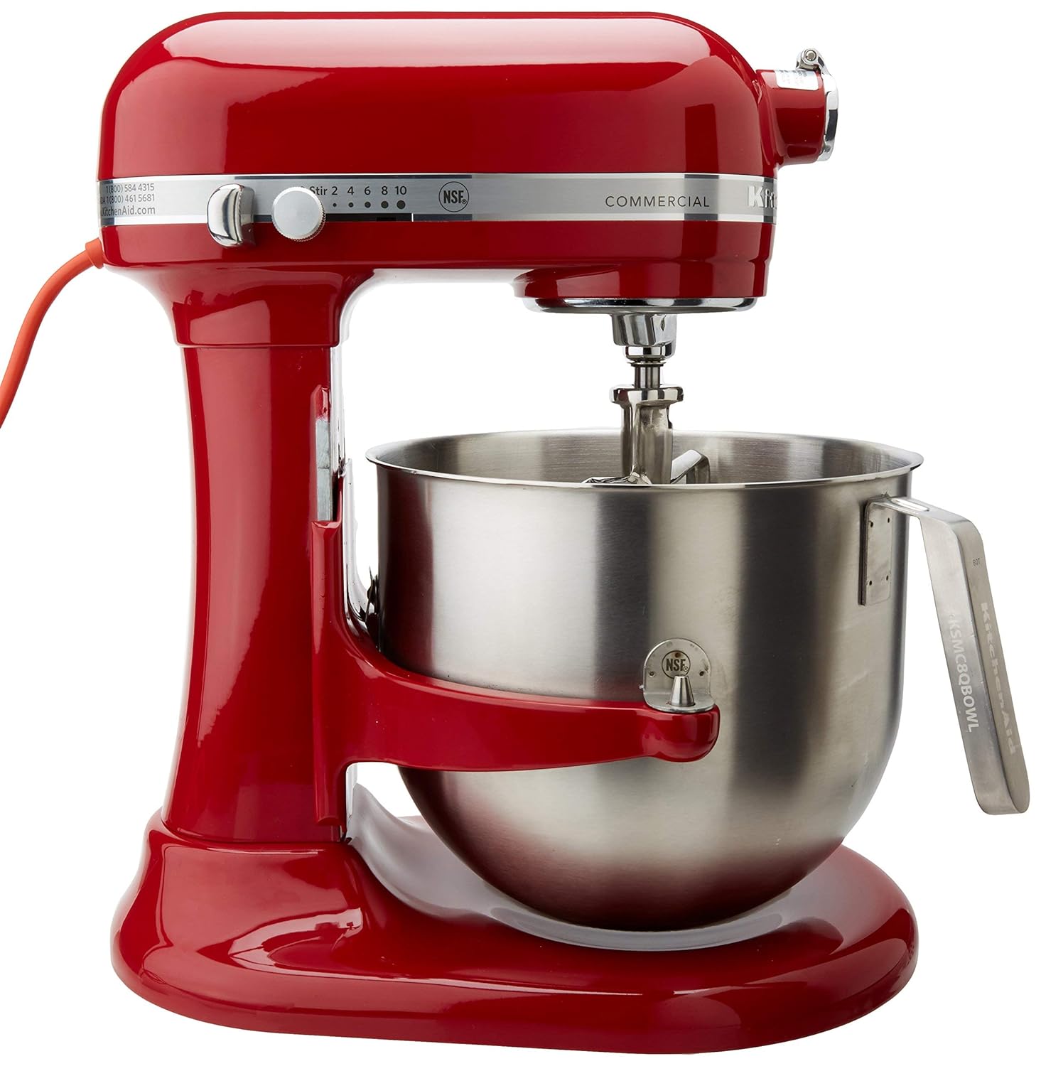 KitchenAid KSM8990WH 8Quart Commercial Countertop Mixer GearDriven