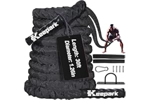 Battle Ropes for Home Gym, Exercise Rope 1.26/1.5inch, 30 40FT Heavy Battle Rope Weighted Battle Rope Training Heavy Rope for