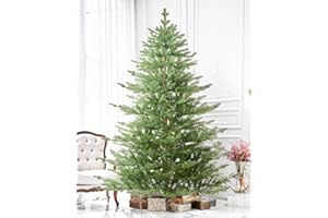 INSTREE CHRISTMAS 6.5FT Unlit Christmas Tree Fir with Hinged/Feel Real/Realistic, for Home, Holiday Decoration Green Non Prelit Artificial Christmas Tree, No Lights Foldable Base