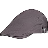 Men's Newsboy Caps 100% Cotton Newsies Flat Hats for Men Adjustable Irish Cabbie Gatsby Hats Ivy Cap for Driving Golf Hunting