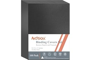 Ndsox 100 Pack 12 Mil Binding Presentation Covers Sand-Textured Polycover Report Covers for Letter Size Document Binding, Bus