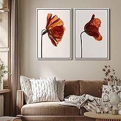MUDECOR Framed Canvas Print Wall Art Set Rust Red
