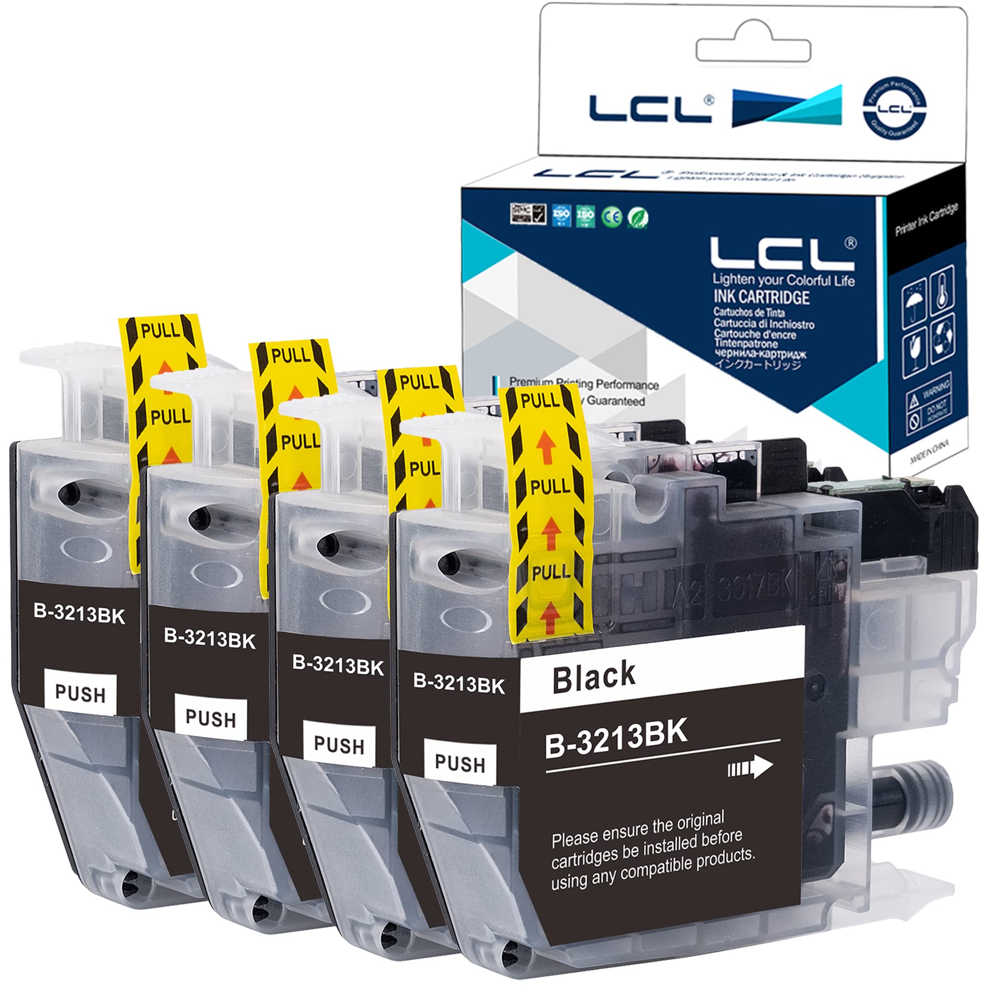 LCL Compatible Ink Cartridge LC-3213 LC3213 LC-3213BK (4Pack Black) Replacement for Brother DCP-J770 DCP-J772DW DCP-J774DW MFC-J890DW DCP-J572DW MFC-J491DW MFC-J895 MFC-J497DW