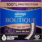 Always Discreet Boutique Incontinence Pads, for Bladder Leaks, Extra Heavy Absorbency, Long Length, 40 Count (2 Packs of 20)