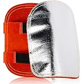 Watris Veiyi Hand Heat Shield, Welding Hand Pad, Split Cowhide Leather Aluminized Back Welding Gloves for Boiler Cutting