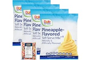 SUPOOBE Pineapple Soft Serve Mix, Lactose Free, Vegan, Gluten Free, 4.4 lb (Pack of 4) with By The Cup Rainbow Sprinkles