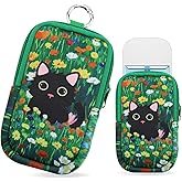 Tiltol Hand Sanitizer Spray Case,Compatible with Popular Sanitizers,Zipper Pouch for Hand Sanitizer,Cute Fashion Accessories with Snap Hook for Glow Mist and Power Mist 1FL OZ(Black Cat)