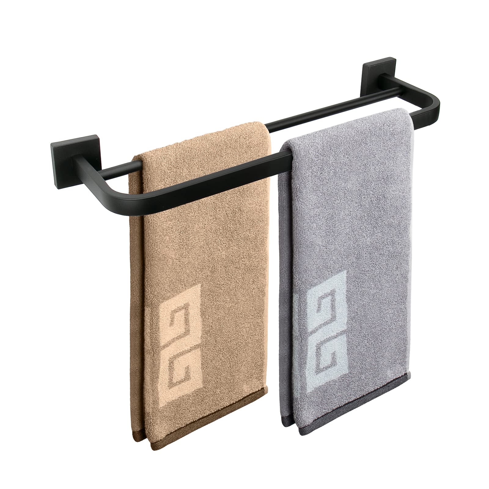 Photo 1 of NearMoon Double Bath Towel Bar, Bathroom Accessories-Thicken Stainless Steel Shower Towel Rack for Kitchen, Elegant Arc Edge Towel Holder Wall Mounted (Matte Black, 16 Inch)