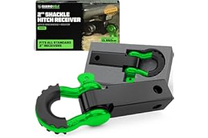 Rhino USA Shackle Hitch Receiver (Fits 2" Receivers) Best Towing Accessories for Trucks, Jeep, Toyota & More - Connect Your R