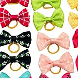 BIPY 100Pcs Small Dog Hair Bows Elastic Ribbon Random Colors view 2
