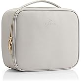 Vlando Travel Makeup Cosmetic Case Organizer Portable Storage Bag with Adjustable Dividers for Cosmetics Makeup brushes, girls, women, friends.(gray)