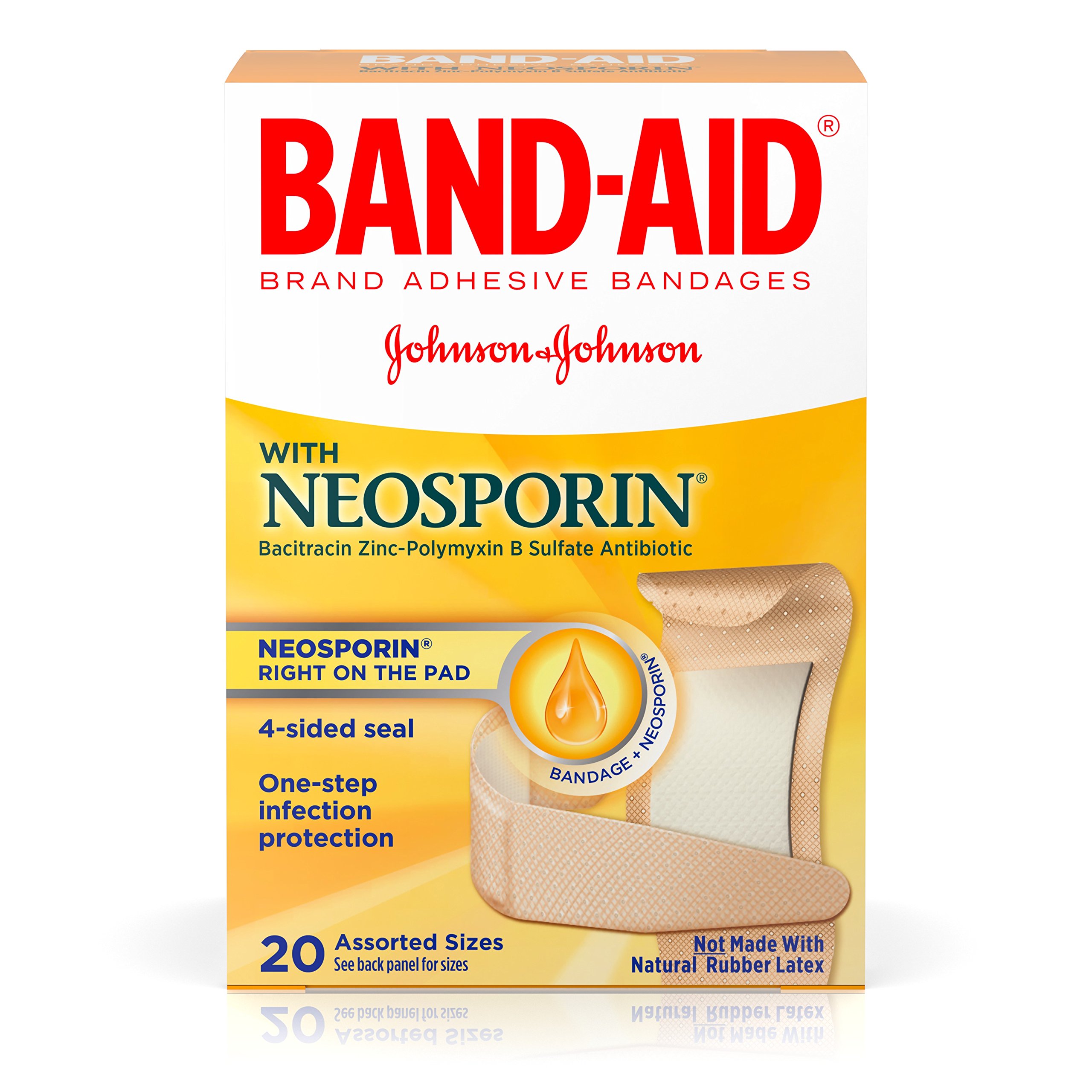 BandAid Brand Bandages with Neosporin Antibiotic Ointment, Assorted