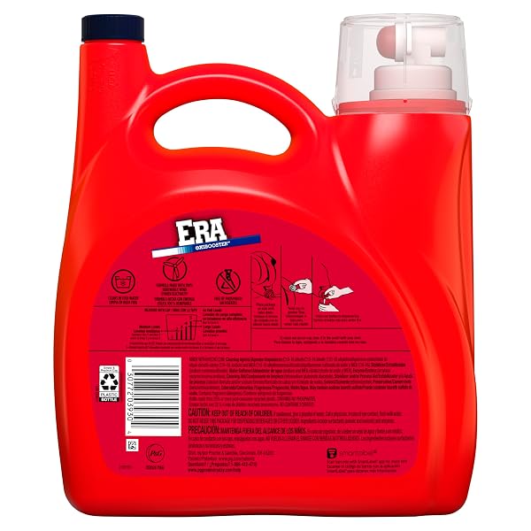 ERA OXIBOOSTER LIQUID LAUNDRY DETERGENT, 154 FL OZ, 87 LOADS POWERFUL LAUNDRY DETERGENT FOR STAIN REMOVAL, TOUGH ON STAINS, ERA ACTIVE SPOT FIGHTER HIGH EFFICIENCYDETERGENT