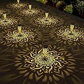 gardencave 6 Pack Solar Lights Outdoor Garden Decorative Solar Garden Lights with Warm Light Waterproof Solar Pathway Landscape Lights for Path Backyard Walkway Yard Decor, Gardening Gifts for Women