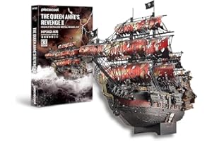 Piececool 3D Metal Puzzles for Adults Queen Anne's Revenge Pirate Ship Metal Model Kits,DIY Difficult 3D Puzzle Birthday Chri