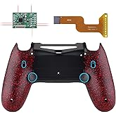 eXtremeRate Textured Red Dawn 2.0 FlashShot Trigger Stop Remap Kit for PS4 CUH-ZCT2 Controller, Upgrade Board & Redesigned Back Shell & Back Buttons & Trigger Lock for ps4 Controller JDM 040/050/055