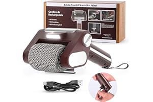 Electric Grill Cleaner Bristle Free – Cordless, Rechargeable BBQ Grill Brushes with 350 RPM Stainless Roller, LED Light, Dish